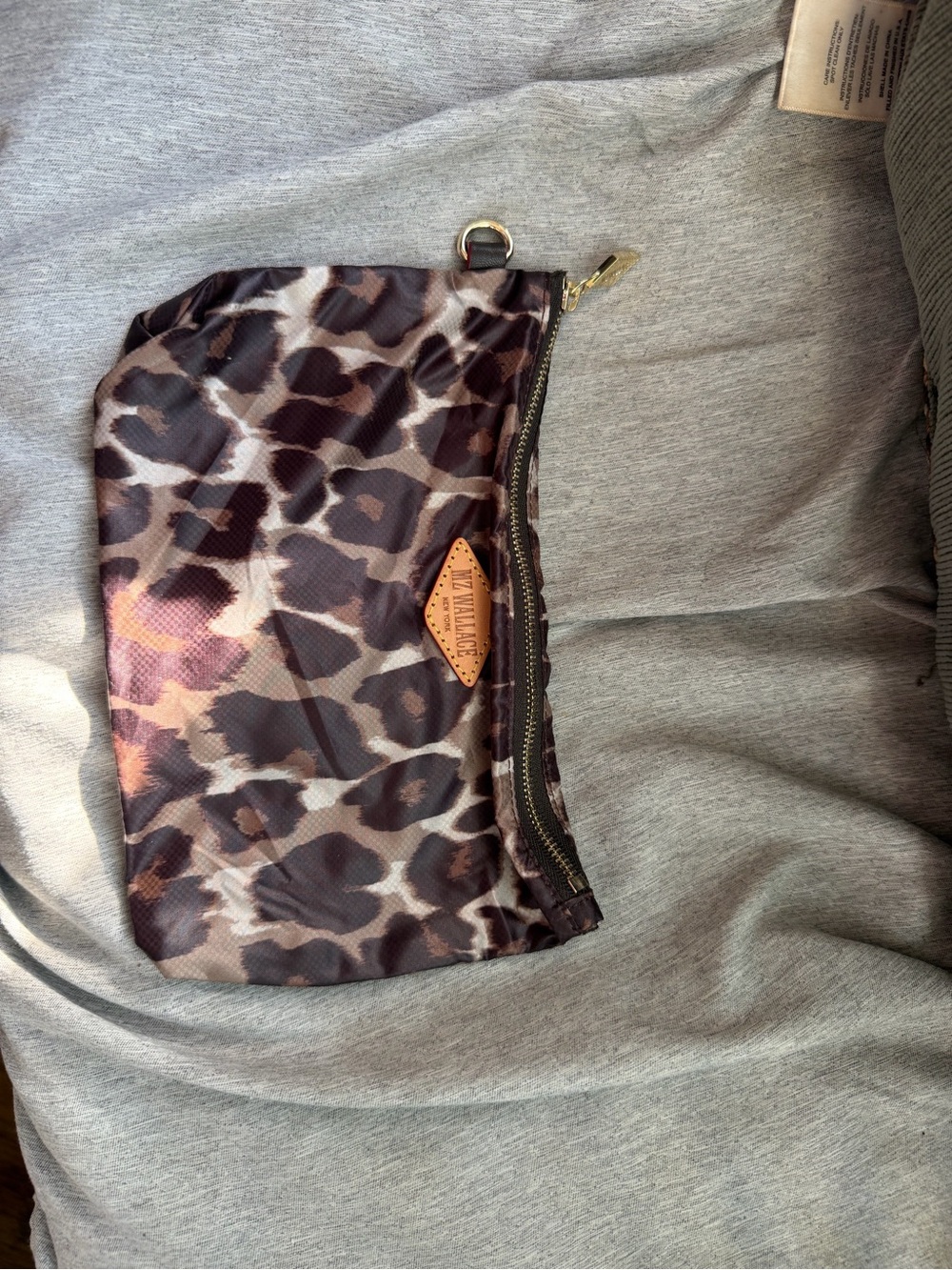 MZ Wallace Leopard Print Cosmetic Pouch in Brown and Black